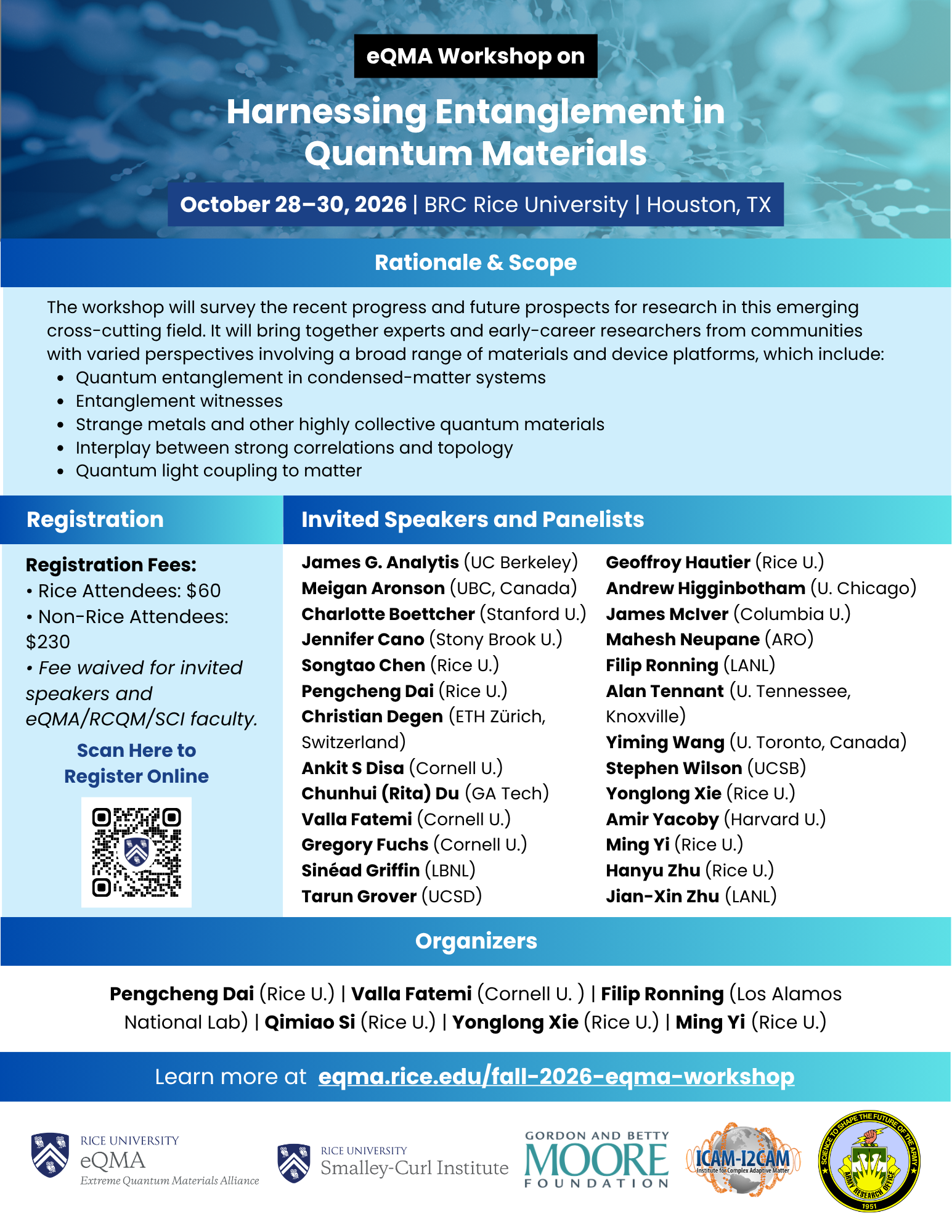 Poster of eQMA Fall Workshop